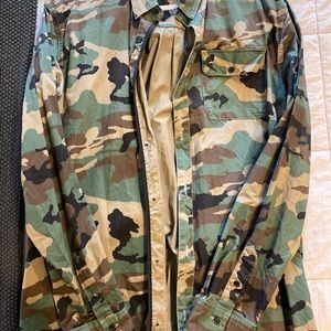 Ninth Hall Fabian Camo Print Woven Shirt XL
